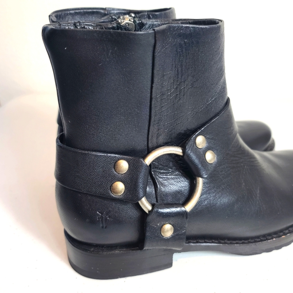 FRYE Veronica Short Harness Moto Western Boots in Black Size 7 - Picture 5 of 15
